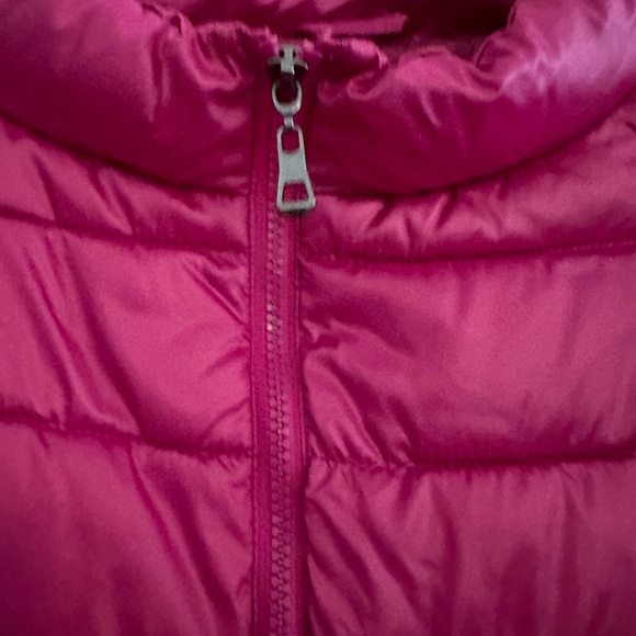 Puffer coat above the knee , 3/4 sleeves, pink. - Picture 5 of 6